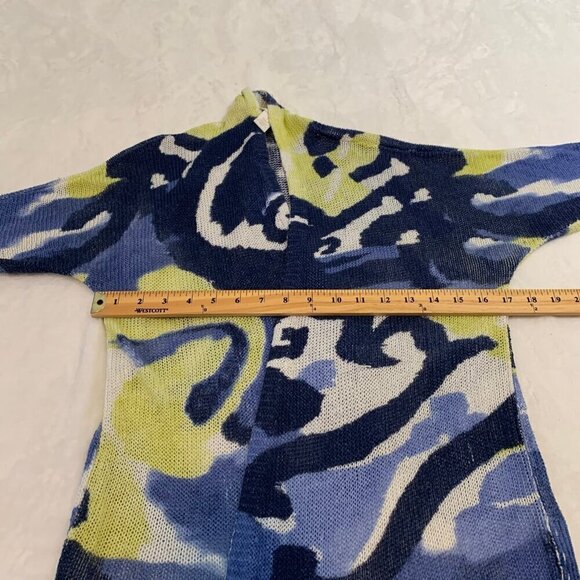 Chico's short sleeve linen cotton blend open front lightweight cardigan sweater - Picture 9 of 12